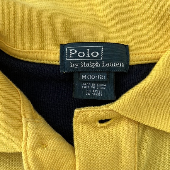 Yellow and Navy blue Ralph Lauren short sleeved Polo - Picture 3 of 5